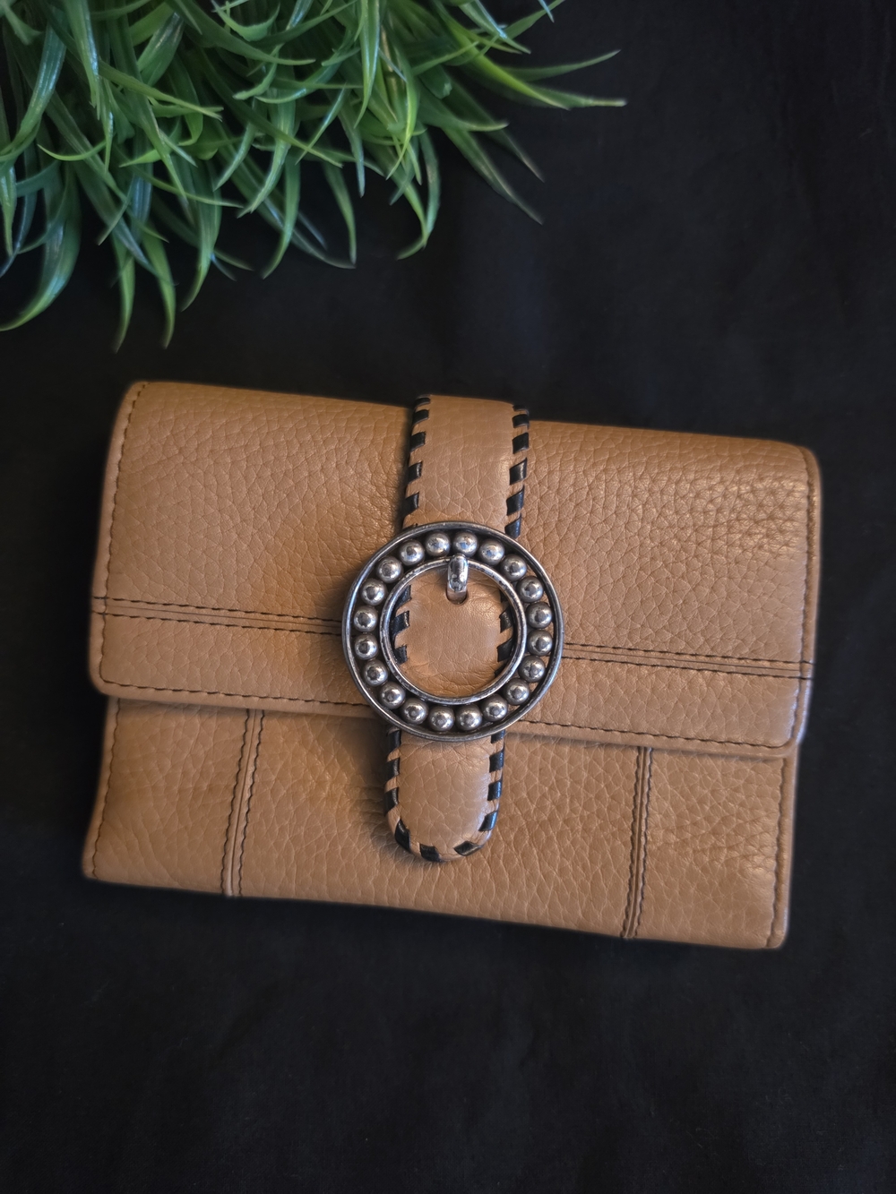 Brighton Tan Leather Wallet With Pockets And Card Slots
